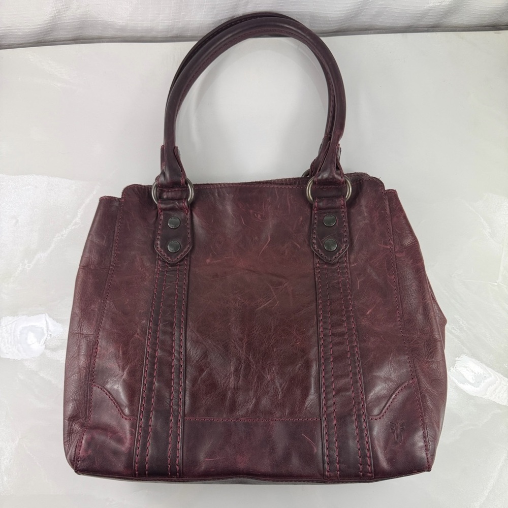 Frye Melissa Leather Tote Bag In Burgundy/ Wine
